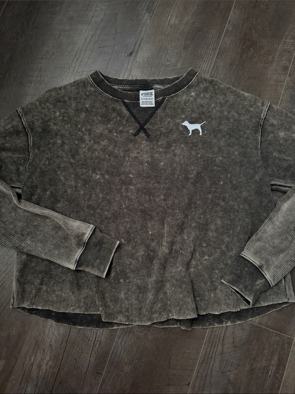 PINK Victoria's Secret Faded Charcoal Crewneck Sweatshirt